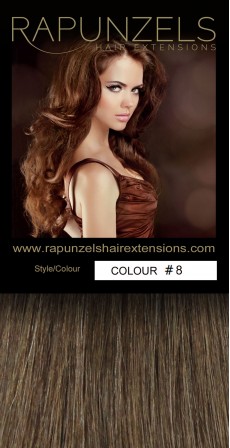 1 Gram 16" Nano Tip Colour #8 Light Golden Brown (25 Strands)